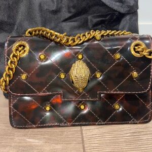 Kurt geiger Brown Quilted Women's Bag with Gold Accents